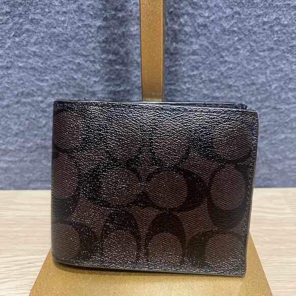 Coach Other - Coach Signature Pebbled Mens Bifold Wallet Brown